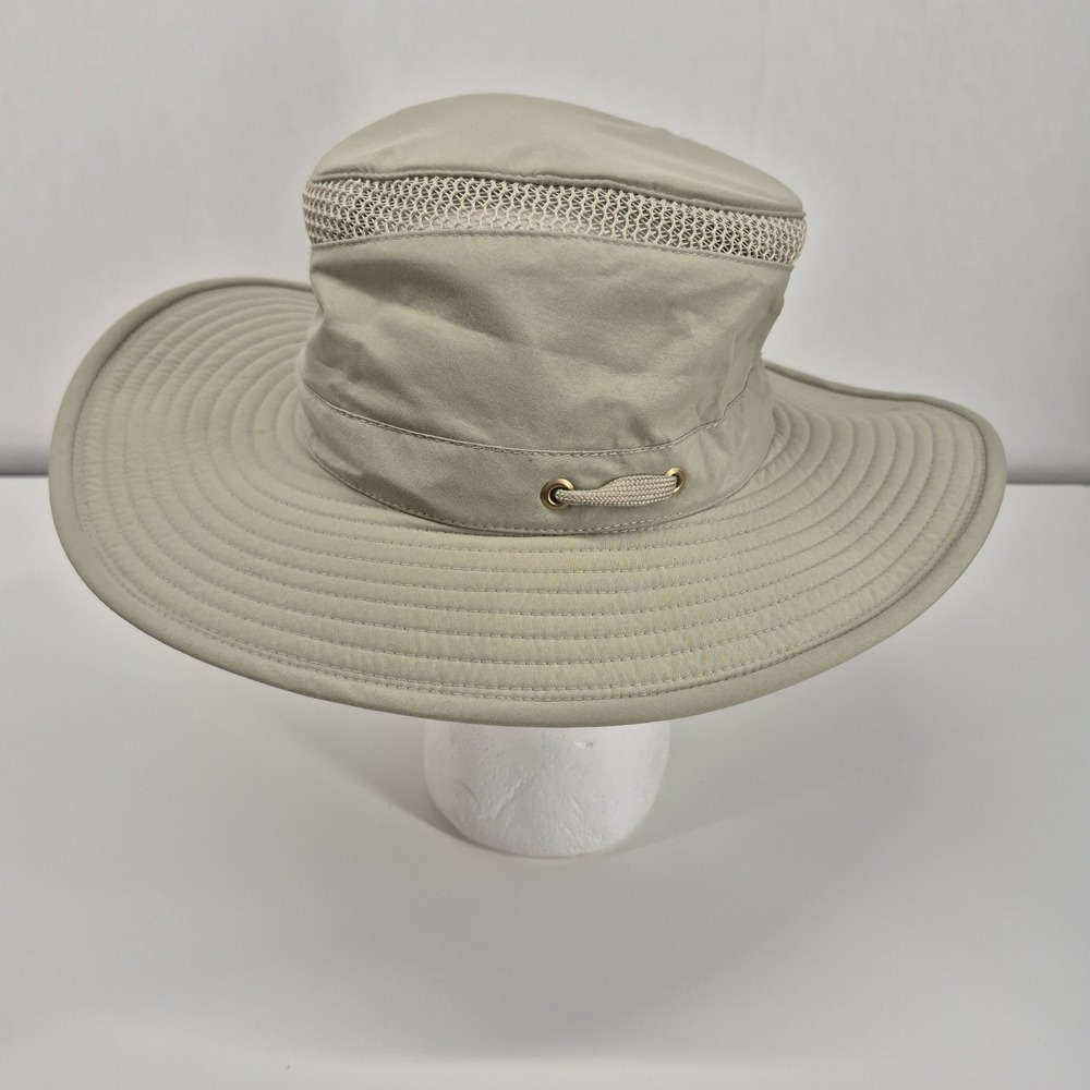 Tilley LTM6 Airflo Hat Olive Khaki Green Wide Brim Mesh Vent UV Size 7 1/4